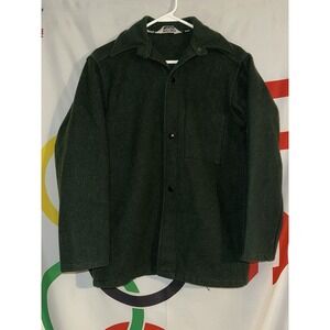 Vintage Woolrich Jacket Mens 36 Green Wool Snap Closure 80s 90s Shacket